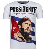 Local Fanatic Presidente Rhinestone - T Shirt Herr - 5900W - Vit