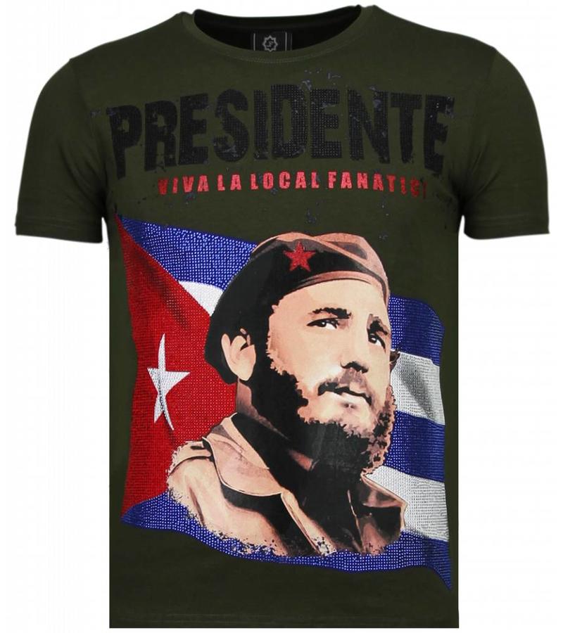 Local Fanatic Presidente Rhinestone - Herr T Shirt - 5900G - Grön