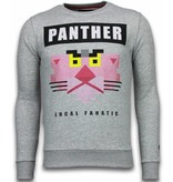 Local Fanatic Pink Panther Rhinestone Sweater - Herr Tröja - 5915G - Grå