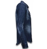 Enos Jeansskjorta slim fit - Mörk jeansskjorta - 9812B - Blå Enos Jeansskjorta slim fit - Mörk jeansskjorta - 9812B - Blå