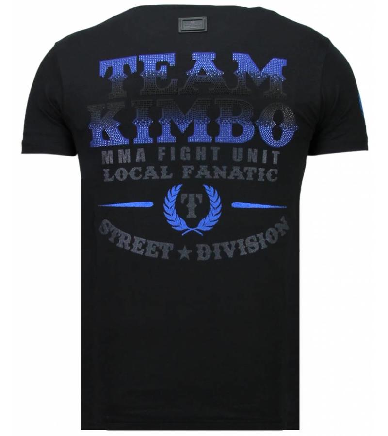 Local Fanatic Kimbo Slice Rhinestone - Man T shirt  - 5766Z- Svart