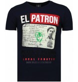 Local Fanatic El Patron Narcos Billionaire - T shirt Herr - 5783B - Blå