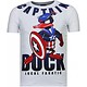 Captain Duck Rhinestone - Herr T Shirt - 6007W - Vit
