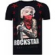 Marilyn Rockstar Rhinestone - Man T Shirt - 6005B - Blå