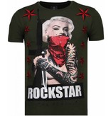 Local Fanatic Marilyn Rockstar Rhinestone - T Shirt Herr - 6005G - Grön