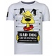 Bad Dog Rhinestone -Man T Shirt - 13-6207W - Vit