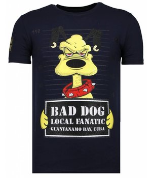 Local Fanatic Bad Dog Rhinestone - Herr T Shirt - 13-6207N - Marinblå