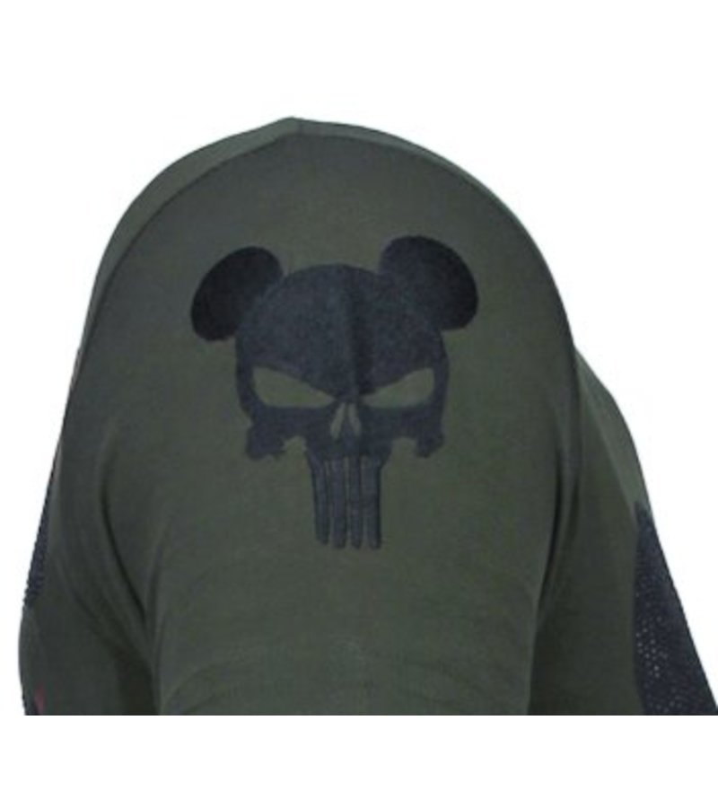 Local Fanatic Punisher Mickey Rhinestone - T Shirt Herr - 13-6208K - Khaki