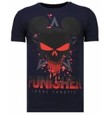 Local Fanatic Punisher Mickey Rhinestone - Herr T shirt - 13-6208N - Marinblå