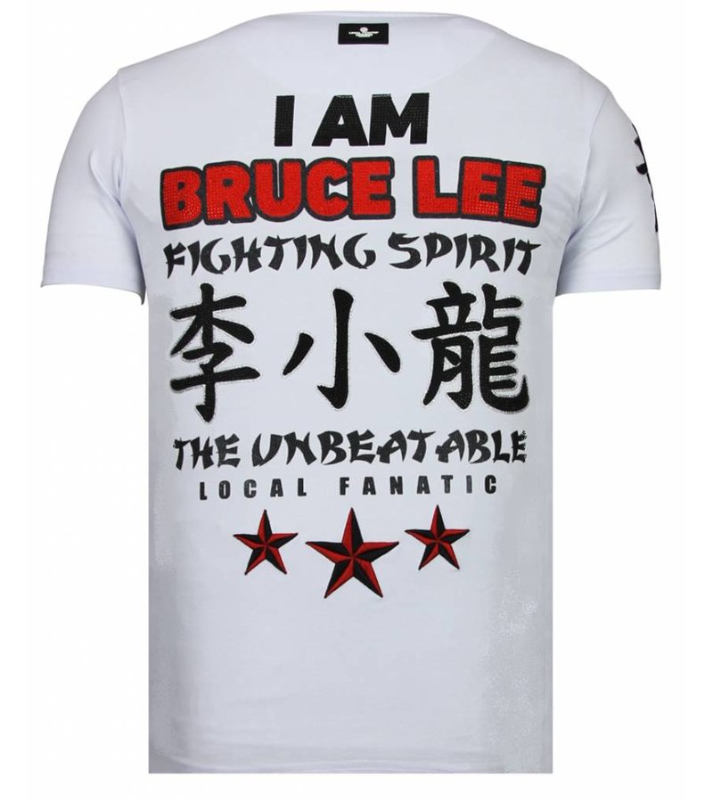 Local Fanatic Fighter Legend Rhinestone - Man T shirt  - 13-6211W - Vit
