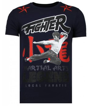 Local Fanatic Fighter Legend Rhinestone - Herr T shirt - 13-6211N - Marinblå