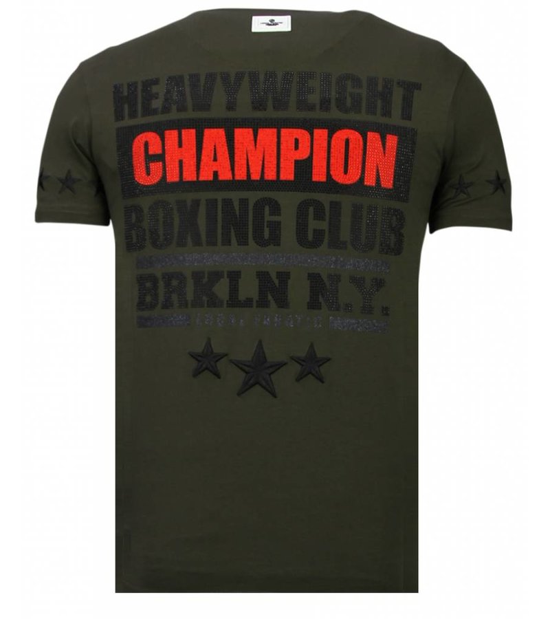 Local Fanatic Iron Mike Tyson Rhinestone - T shirt Herr - 13-6212K - Khaki