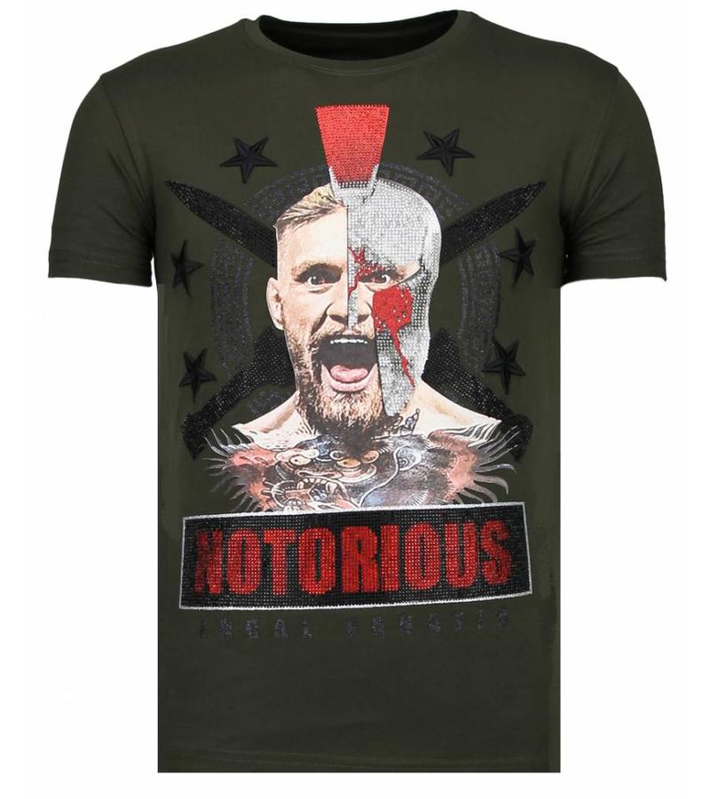 Local Fanatic Notorious Warrior Rhinestone - T shirt Herr - 13-6216K - Khaki