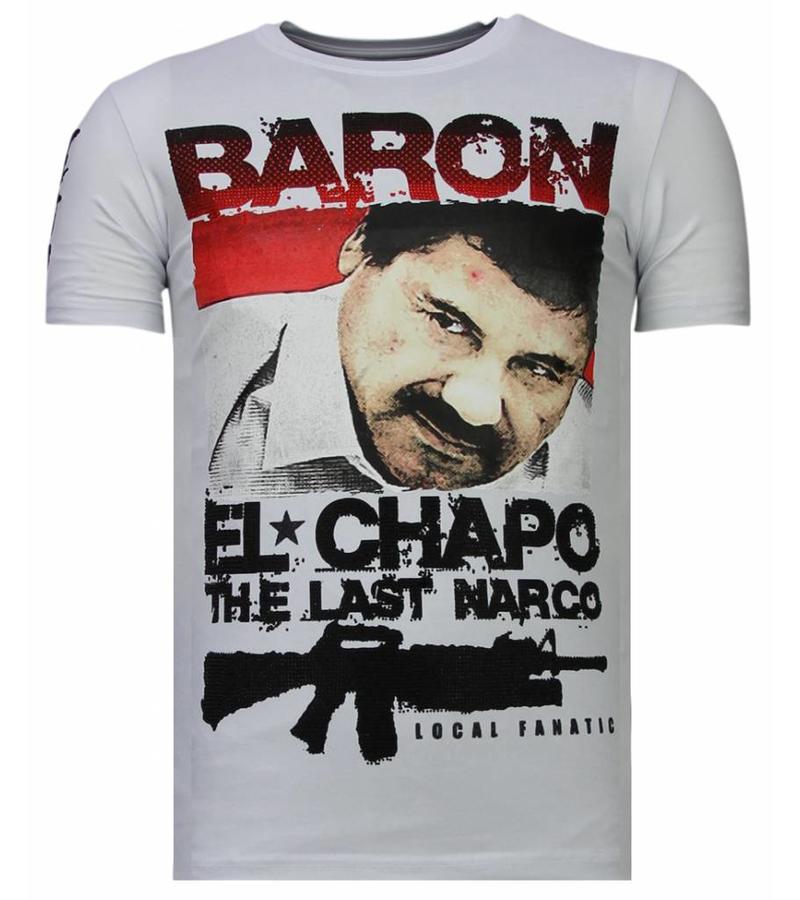 Local Fanatic Cocaine Cowboy Baron Man - T shirt - 13-6218W - Vit