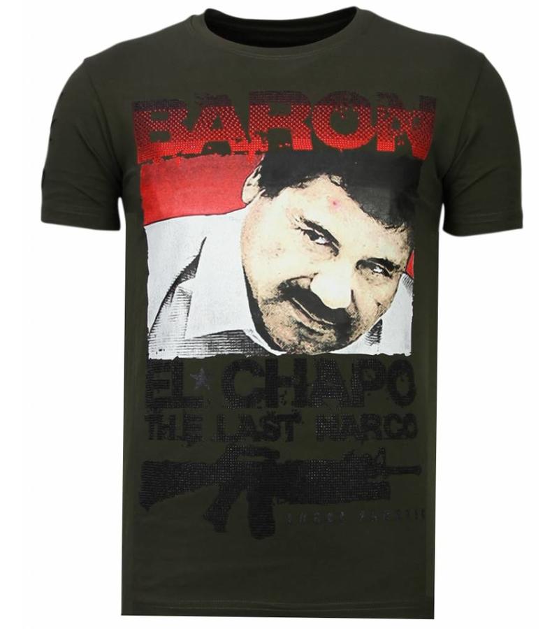 Local Fanatic Cocaine Cowboy Baron - T shirt Herr - 13-6218K - Khaki