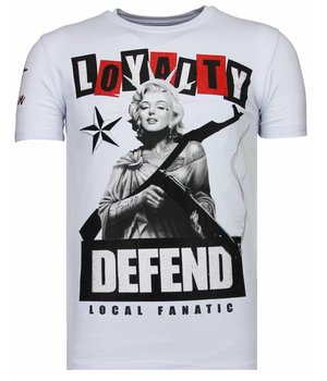 Local Fanatic Loyalty Marilyn Rhinestone - Man T shirt  - 13-6222V - Vit