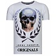 Skull Originals Rhinestone - Man T Shirt - 13-6224W - Vit