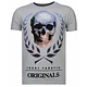 Skull Originals Rhinestone - T shirt Herr - 13-6224G - Grå