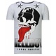 Hellboy Rhinestone - Man T shirt - 13-6226W - Vit