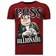 Billionaire Boss Rhinestone - T Shirt Herr  - 13-6205B - Bordeaux
