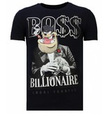 Local Fanatic Billionaire Boss Rhinestone - Herr T Shirt - 13-6205N - Marinblå