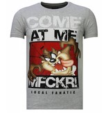 Local Fanatic Taz Mania Rhinestone T Shirt Herr - 13-6209G - Grå Local Fanatic Taz Mania Rhinestone T Shirt Herr - 13-6209G - Grå