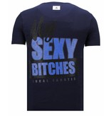 Local Fanatic Bad Girls Popeye Rhinestone - Herr T shirt - 13-6210N - Marinblå