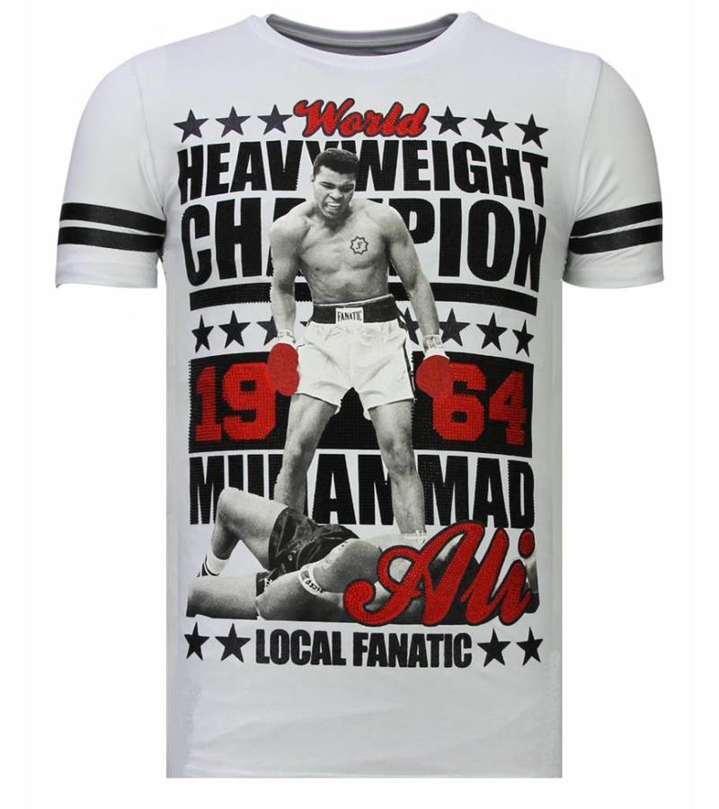 Local Fanatic Greatest Of All Time Ali - Man T shirt  - 13-6215W - Vit