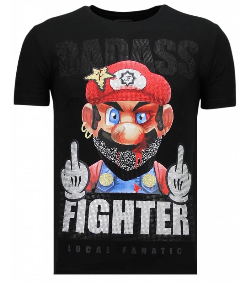 Local Fanatic Fight Club Mario Bros - Herr T shirt - 13-6219Z - Svart