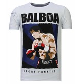 Local Fanatic Balboa Rocky Rhinestone - Man T shirt - 13-6223W - Vit