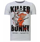 Local Fanatic Killer Bunny Rhinestone - Man T shirt  - 13-6229K - Vit
