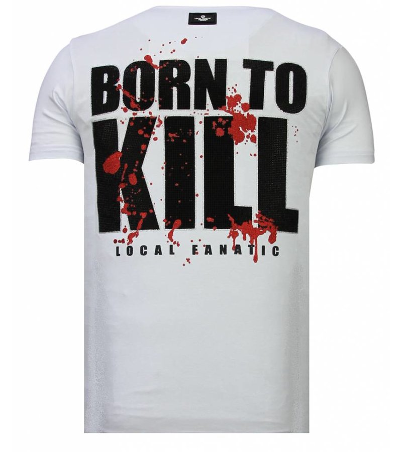 Local Fanatic Killer Bunny Rhinestone - Man T shirt  - 13-6229K - Vit