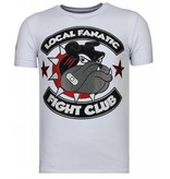 Local Fanatic Fight Club Spike Rhinestone - Man T shirt - 13-6230W - Vit