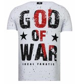 Local Fanatic God Of War Rhinestone - Man  T shirt - 13-6231W - Vit