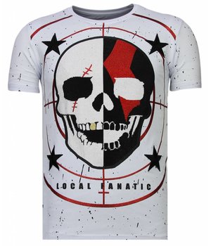 Local Fanatic God Of War Rhinestone - Man  T shirt - 13-6231W - Vit