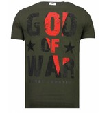 Local Fanatic God Of War Rhinestone - T shirt Herr - 13-6231K - Khaki