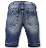 Enos Slitna shorts herr - Snygga jeansshorts herr - J-998B - Blå