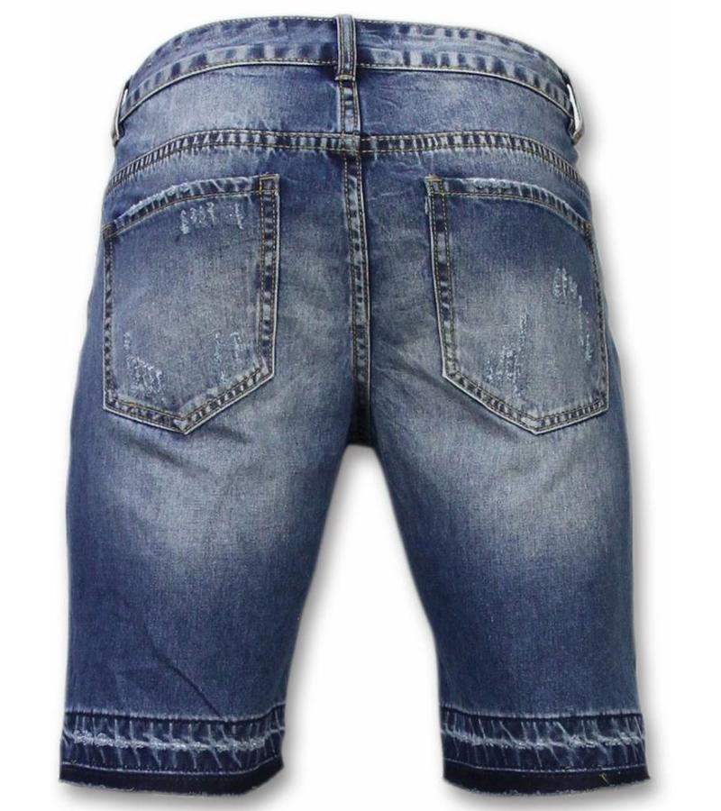 Enos Slitna shorts herr - Snygga jeansshorts herr - J-998B - Blå