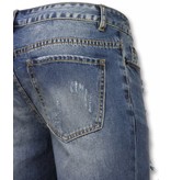 Enos Slitna shorts herr - Snygga jeansshorts herr - J-998B - Blå Enos Slitna shorts herr - Snygga jeansshorts herr - J-998B - Blå