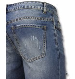 Enos Slitna shorts herr - Snygga jeansshorts herr - J-998B - Blå