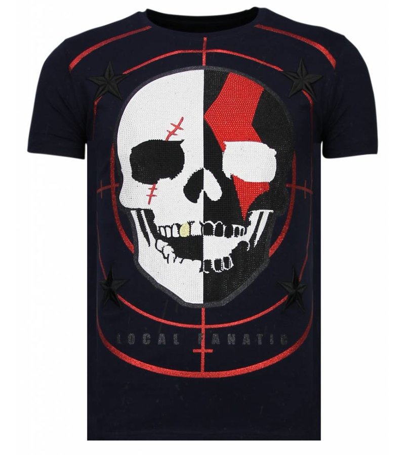 Local Fanatic God Of War Rhinestone - Herr T shirt - 13-6231N - Marinblå