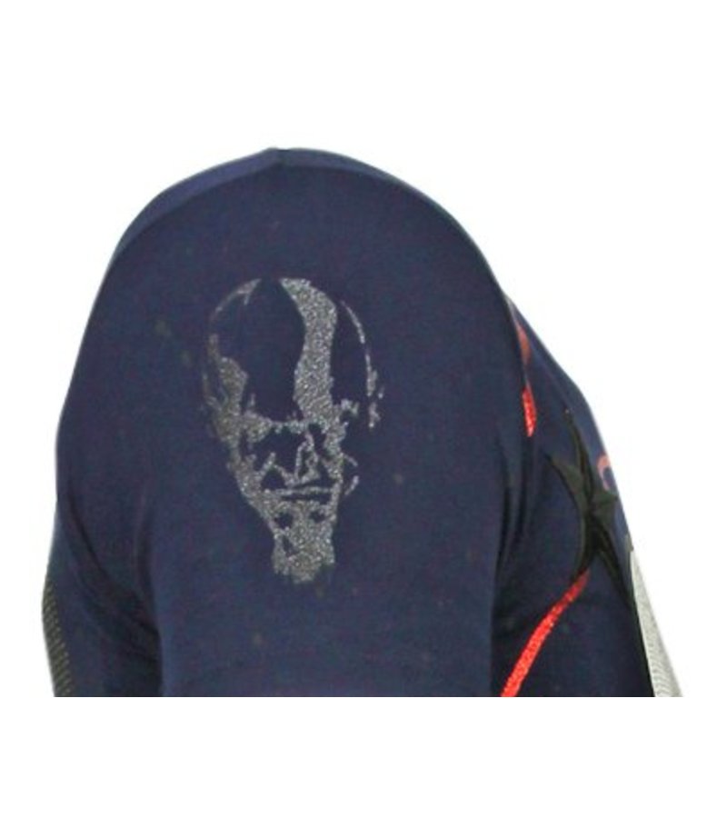 Local Fanatic God Of War Rhinestone - Herr T shirt - 13-6231N - Marinblå