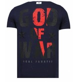 Local Fanatic God Of War Rhinestone - Herr T shirt - 13-6231N - Marinblå