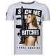 Young Rich Famous Rhinestone - Man T shirt - 13-6234K - Vit