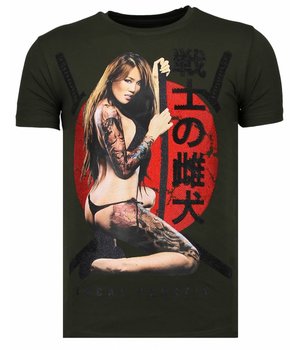 Local Fanatic Killer Bitch Rhinestone - T shirt Herr - 13-6235K - Khaki