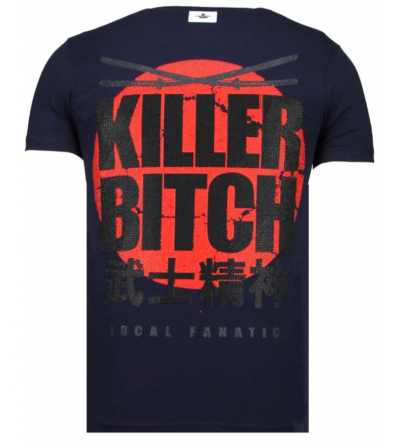 Local Fanatic Killer Bitch Rhinestone - Herr T shirt - 13-6235N - Marinblå