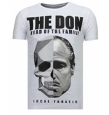 Local Fanatic The Don Skull Rhinestone - Herr T shirt - 13-6238W - Vit