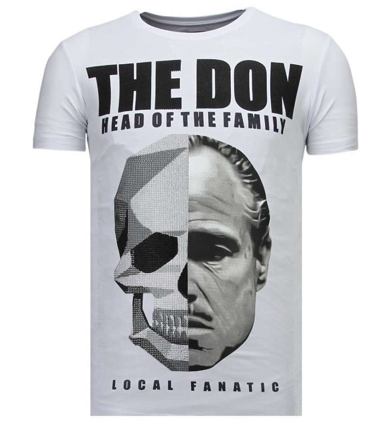 Local Fanatic The Don Skull Rhinestone - Herr T shirt - 13-6238W - Vit