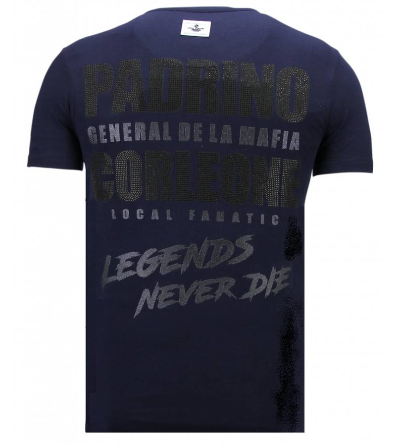 Local Fanatic The Don Skull  Rhinestone - Herr t shirt - 13-6238N - Marinblå