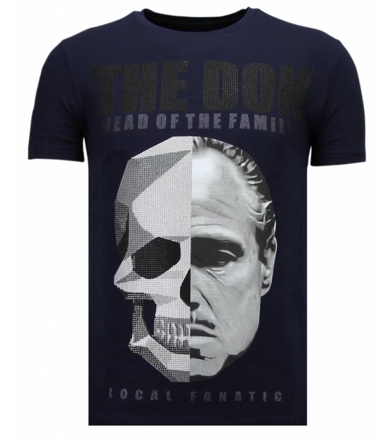 Local Fanatic The Don Skull  Rhinestone - Herr t shirt - 13-6238N - Marinblå